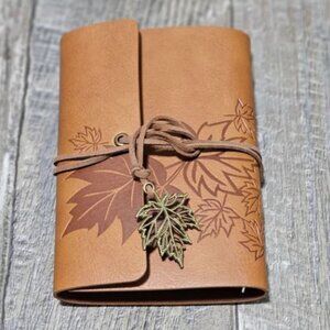 Brown Maple Leaf Diary Notebook Notepad Ledger